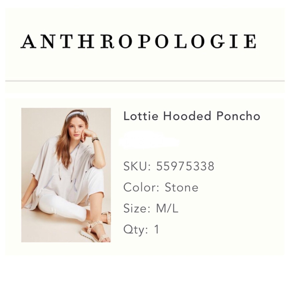 Saturday/Sunday Lottie Hooded Poncho, M/L (stone)